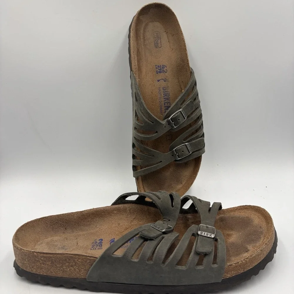 Birkenstock 260 Granada Size 42 Women 10-10.5 Distressed Gray Sandals